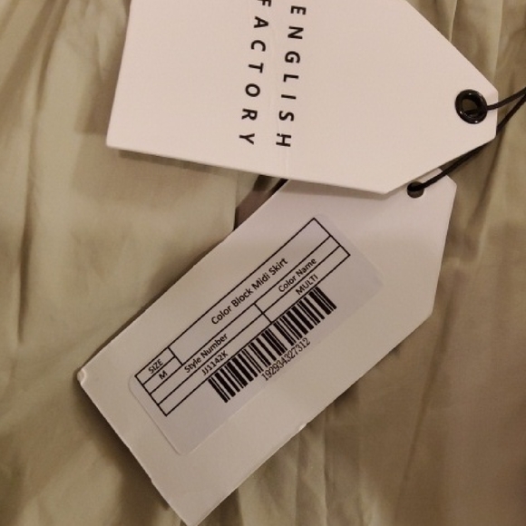 English Factory Colorblock Cream & Burgandy Blouse & Midi Skirt - Picture 3 of 8